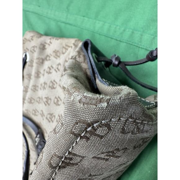 DOONEY & BOURKE Bag Purse Vintage Signature DB Canvas Leather Tote Handbag Brown - Picture 4 of 8